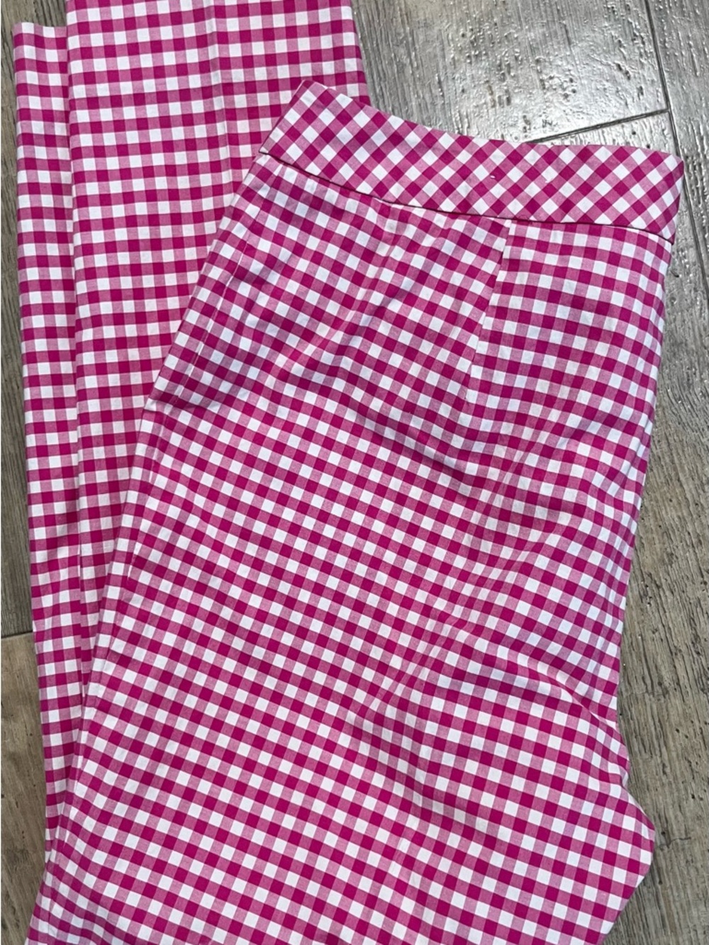 J. McLaughlin Women’s Pink Gingham Skinny Light Weight Stretch Check Print Pants - Picture 4 of 6